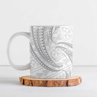 White Sunday Lotu Tamaiti Ceramic Mug Polynesian Wave Pastel Gray - Polynesian Pride