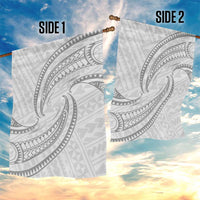 White Sunday Lotu Tamaiti Garden Flag Polynesian Wave Pastel Gray - Polynesian Pride