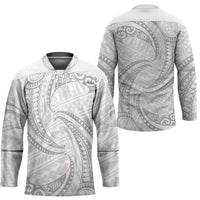 White Sunday Lotu Tamaiti Hockey Jersey Polynesian Wave Pastel Gray - Polynesian Pride