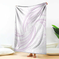 White Sunday Lotu Tamaiti Blanket Polynesian Wave Pastel Mauve - Polynesian Pride