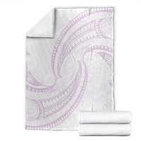 White Sunday Lotu Tamaiti Blanket Polynesian Wave Pastel Mauve - Polynesian Pride