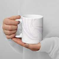 White Sunday Lotu Tamaiti Ceramic Mug Polynesian Wave Pastel Mauve - Polynesian Pride