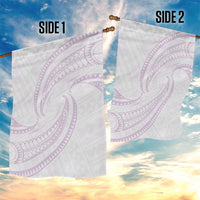 White Sunday Lotu Tamaiti Garden Flag Polynesian Wave Pastel Mauve - Polynesian Pride