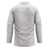 White Sunday Lotu Tamaiti Hockey Jersey Polynesian Wave Pastel Mauve LT9 - Polynesian Pride