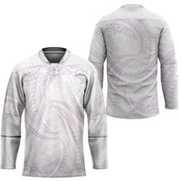 White Sunday Lotu Tamaiti Hockey Jersey Polynesian Wave Pastel Mauve LT9 - Polynesian Pride