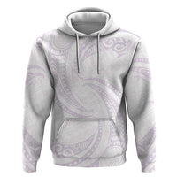White Sunday Lotu Tamaiti Hoodie Polynesian Wave Pastel Mauve - Polynesian Pride