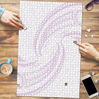 White Sunday Lotu Tamaiti Puzzle Polynesian Wave Pastel Mauve - Polynesian Pride