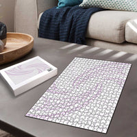 White Sunday Lotu Tamaiti Puzzle Polynesian Wave Pastel Mauve - Polynesian Pride