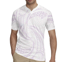 White Sunday Lotu Tamaiti Rugby Jersey Polynesian Wave Pastel Mauve - Polynesian Pride
