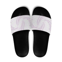 White Sunday Lotu Tamaiti Slide Sandals Polynesian Wave Pastel Mauve - Polynesian Pride