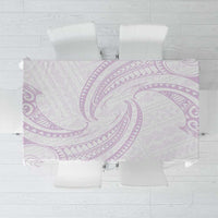 White Sunday Lotu Tamaiti Tablecloth Polynesian Wave Pastel Mauve - Polynesian Pride