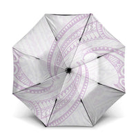 White Sunday Lotu Tamaiti Umbrella Polynesian Wave Pastel Mauve - Polynesian Pride