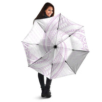 White Sunday Lotu Tamaiti Umbrella Polynesian Wave Pastel Mauve - Polynesian Pride