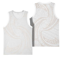 White Sunday Lotu Tamaiti Basketball Jersey Polynesian Wave Pastel Nude LT9 - Polynesian Pride