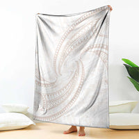 White Sunday Lotu Tamaiti Blanket Polynesian Wave Pastel Nude - Polynesian Pride