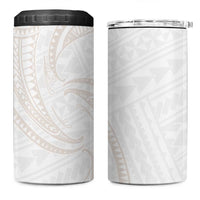 White Sunday Lotu Tamaiti 4 in 1 Can Cooler Tumbler Polynesian Wave Pastel Nude - Polynesian Pride
