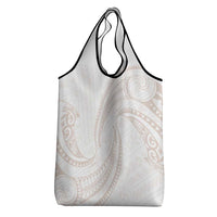 White Sunday Lotu Tamaiti Grocery Bag Polynesian Wave Pastel Nude - Polynesian Pride