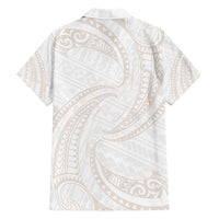 White Sunday Lotu Tamaiti Hawaiian Shirt Polynesian Wave Pastel Nude - Polynesian Pride
