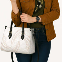 White Sunday Lotu Tamaiti Leather Bag Polynesian Wave Pastel Nude - Polynesian Pride