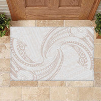 White Sunday Lotu Tamaiti Rubber Doormat Polynesian Wave Pastel Nude - Polynesian Pride