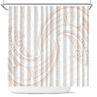 White Sunday Lotu Tamaiti Shower Curtain Polynesian Wave Pastel Nude LT9 Nude - Polynesian Pride