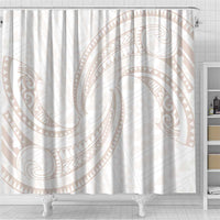 White Sunday Lotu Tamaiti Shower Curtain Polynesian Wave Pastel Nude LT9 - Polynesian Pride
