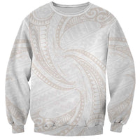 White Sunday Lotu Tamaiti Sweatshirt Polynesian Wave Pastel Nude - Polynesian Pride