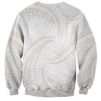 White Sunday Lotu Tamaiti Sweatshirt Polynesian Wave Pastel Nude - Polynesian Pride