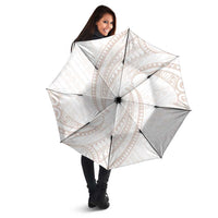 White Sunday Lotu Tamaiti Umbrella Polynesian Wave Pastel Nude - Polynesian Pride