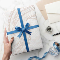 White Sunday Lotu Tamaiti Wrapping Paper Polynesian Wave Pastel Nude - Polynesian Pride