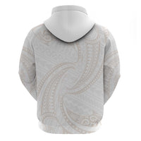 White Sunday Lotu Tamaiti Zip Hoodie Polynesian Wave Pastel Nude - Polynesian Pride