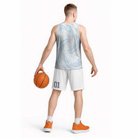 White Sunday Lotu Tamaiti Basketball Jersey Polynesian Wave Pastel Sky Blue - Polynesian Pride
