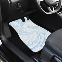 White Sunday Lotu Tamaiti Car Mats Polynesian Wave Pastel Sky Blue - Polynesian Pride