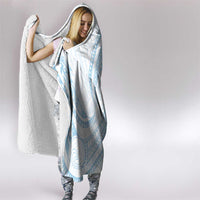 White Sunday Lotu Tamaiti Hooded Blanket Polynesian Wave Pastel Sky Blue - Polynesian Pride