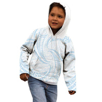 White Sunday Lotu Tamaiti Kid Hoodie Polynesian Wave Pastel Sky Blue - Polynesian Pride