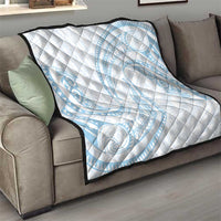 White Sunday Lotu Tamaiti Quilt Polynesian Wave Pastel Sky Blue - Polynesian Pride
