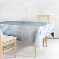 White Sunday Lotu Tamaiti Tablecloth Polynesian Wave Pastel Sky Blue - Polynesian Pride