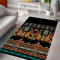Black Batik Papua-inspired Pattern Area Rug - Polynesian Pride