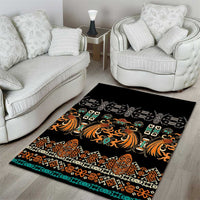 Black Batik Papua-inspired Pattern Area Rug - Polynesian Pride