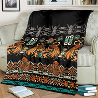 Black Batik Papua-inspired Pattern Blanket - Polynesian Pride