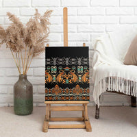 Black Batik Papua-inspired Pattern Canvas Wall Art - Polynesian Pride