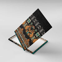 Black Batik Papua-inspired Pattern Canvas Wall Art - Polynesian Pride