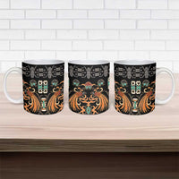 Black Batik Papua-inspired Pattern Ceramic Mug - Polynesian Pride