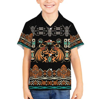 Black Batik Papua-inspired Pattern Family Matching Summer Maxi Dress and Hawaiian Shirt LT9 Son's Shirt Black - Polynesian Pride
