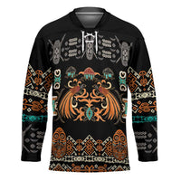 Black Batik Papua-inspired Pattern Hockey Jersey LT9 Unisex Black - Polynesian Pride