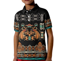 Black Batik Papua-inspired Pattern Kid Polo Shirt LT9 Kid Black - Polynesian Pride