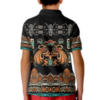 Black Batik Papua-inspired Pattern Kid Polo Shirt LT9 - Polynesian Pride
