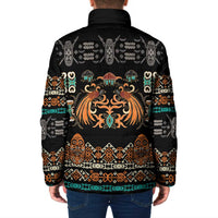 Black Batik Papua-inspired Pattern Padded Jacket LT9 - Polynesian Pride