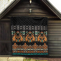 Black Batik Papua-inspired Pattern Quilt - Polynesian Pride