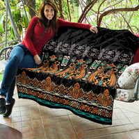 Black Batik Papua-inspired Pattern Quilt - Polynesian Pride